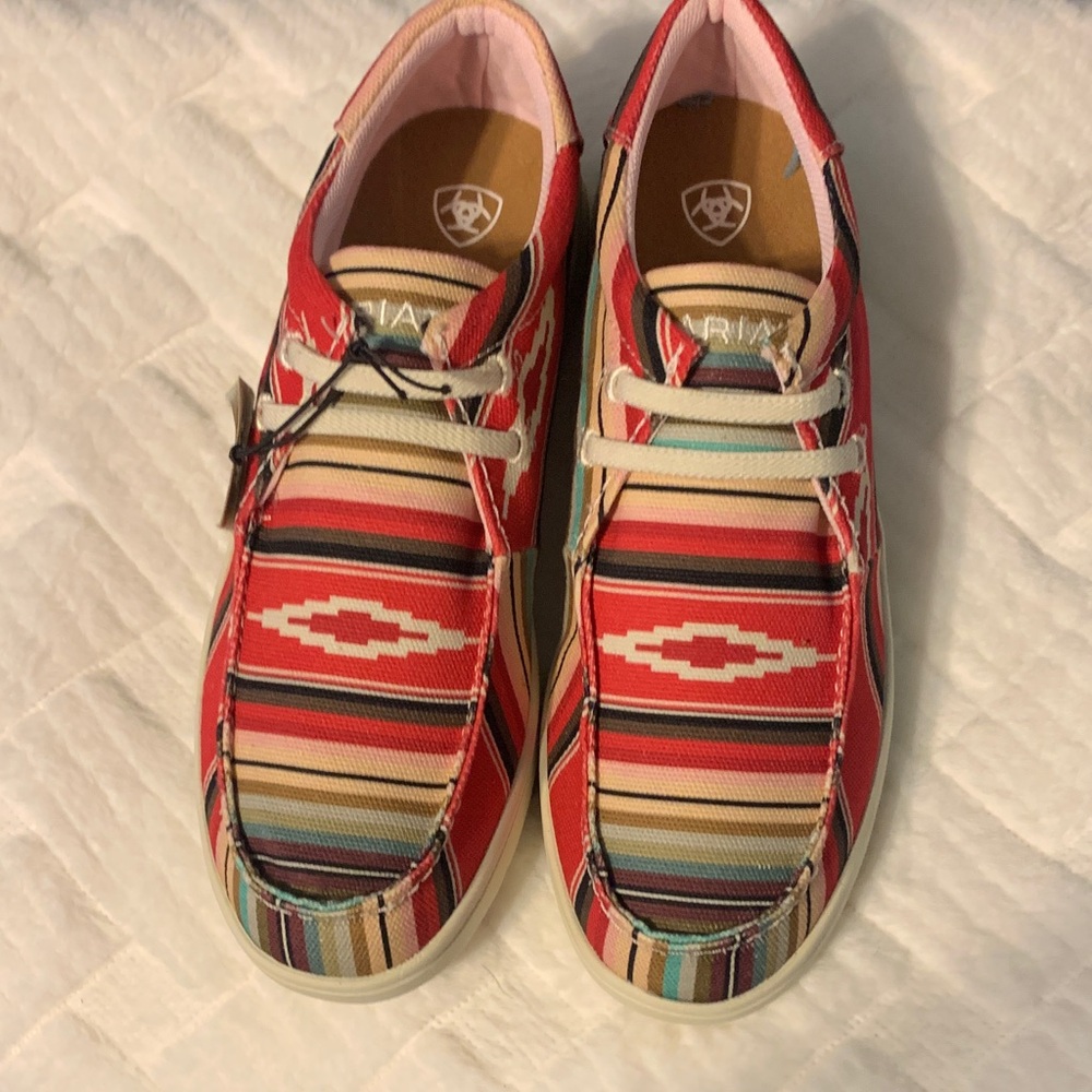 Ariat Men's Red and Tan Striped Loafers